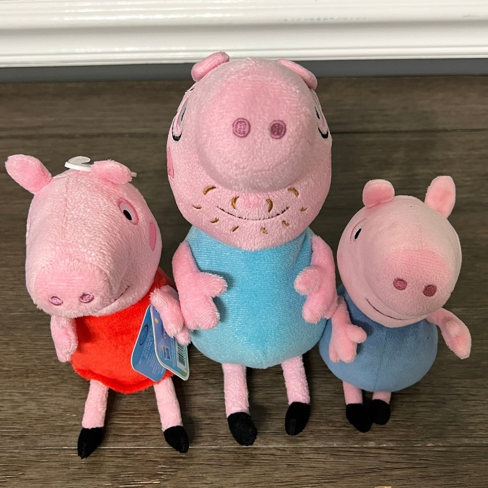 Peppa Pig Plush Toy Set of 3 Daddy Pig Peppa George Stuffed Animals